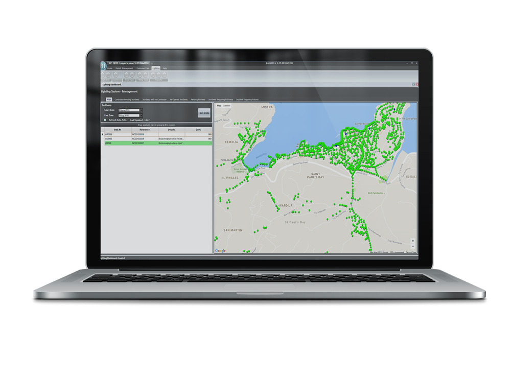 Lornit - Lighting Management System - Laptop view